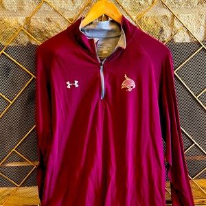 Under Armour EUC two tone maroon Texas State Quarter Zip